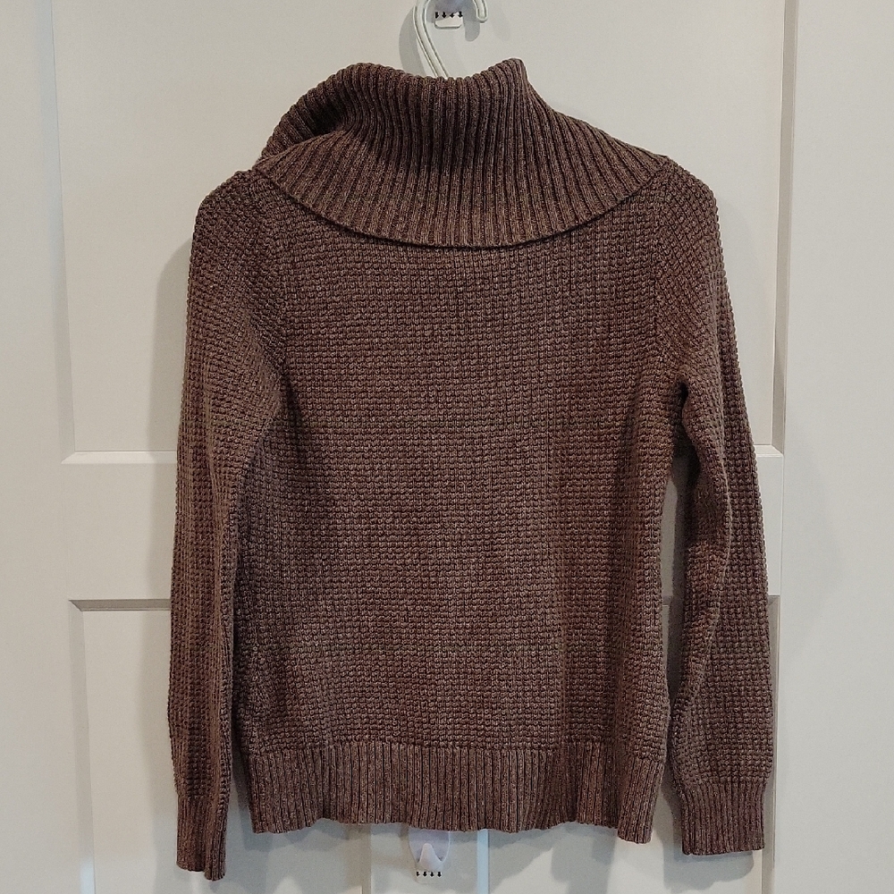 Lauren Ralph Lauren Brown Ribbed Shawl Collar Cardigan - Picture 4 of 6